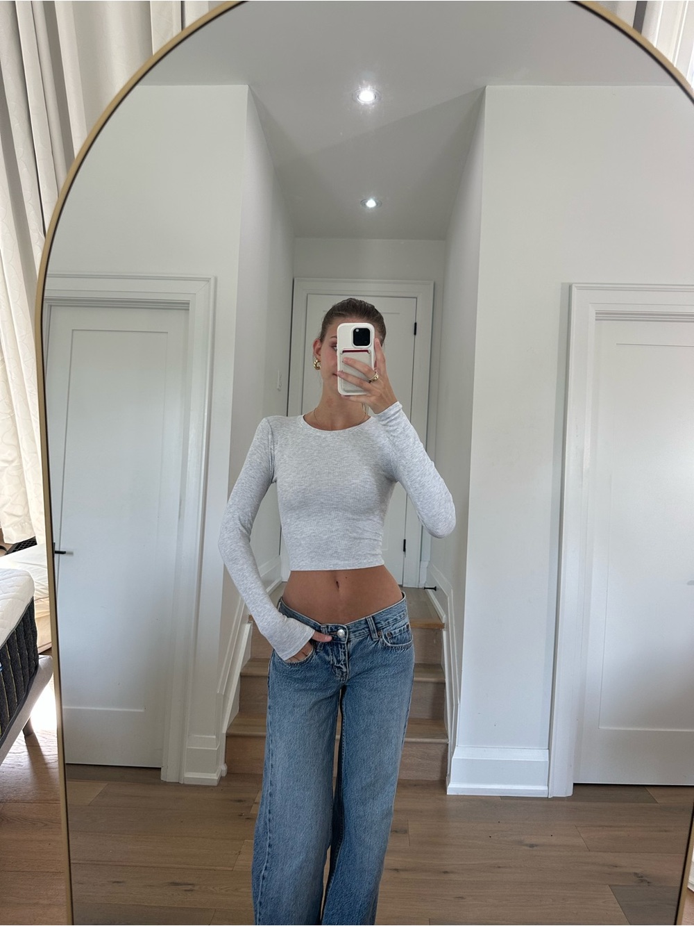 Garage Light Gray Long-Sleeve Top